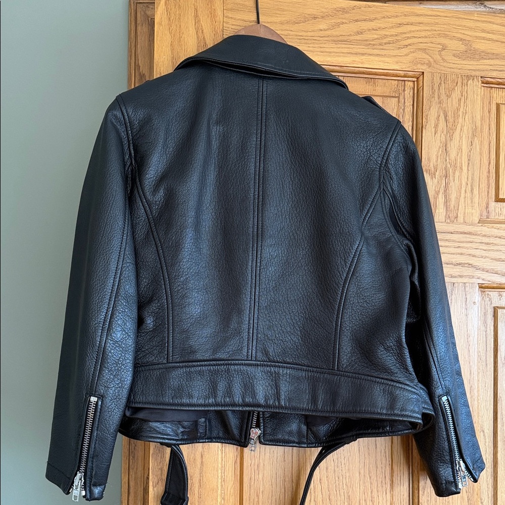 ♠️ Kate Spade Black Leather Moto Jacket - Picture 3 of 5